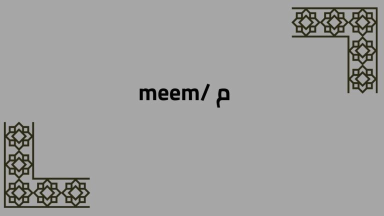 The Arabic Alphabet: The Letter م /meem